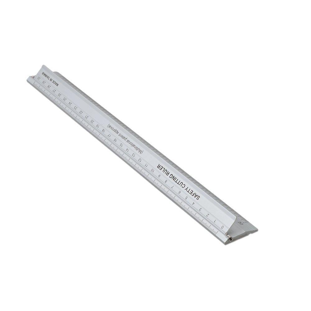 Metal Craft Safety Ruler L-Type Cutting Ruler Meal Alloy Anti-slip Straight  Ruler with Hanging Hole Drafting Tool Blue